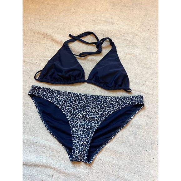 Gap Bikini Swimsuit Women's Large Navy Blue Stars 2 Piece Swimwear 4th of July - Picture 1 of 8